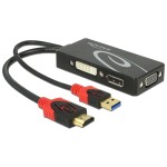 Delock Adaptateur 4K, 30HZ HDMI/USB 2.0 - DVI-D/VGA/DisplayPort