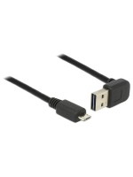 USB2.0-cable Easy A-MicroB: 5m, black, A Stecker nach oben oder unten gewinkelt