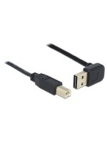 USB2.0-cable Easy A-B: 3m, black, A Stecker nach oben oder unten gewinkelt