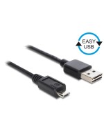 USB2.0-cable Easy A-MicroB: 0.5m, black, A Stecker beidseitig einsteckbar