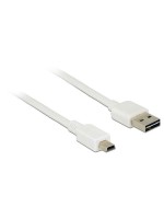 USB2.0-cable Easy A-MiniB: 1m, white, A Stecker beidseitig einsteckbar