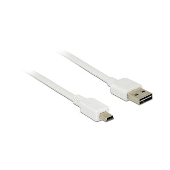 USB2.0-Kabel Easy A-MiniB: 1m, weiss, A Stecker beidseitig einsteckbar USB2.0-Kabel Easy A-MiniB: 1m, weiss, A Stecker beidseitig einsteckbar