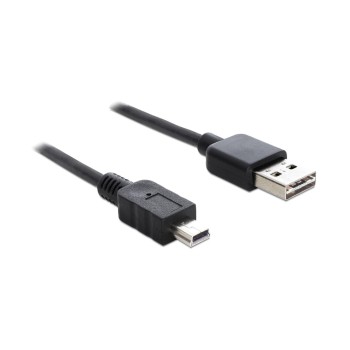 USB2.0-Kabel Easy A-MiniB: 0.5m, schwarz, A Stecker beidseitig einsteckbar USB2.0-Kabel Easy A-MiniB: 0.5m, schwarz, A Stecker beidseitig einsteckbar