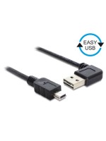USB2.0-Kabel Easy A-MiniB: 0.5m, schwarz, A Stecker nach links oder rechts gewinkelt
