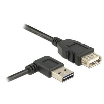 USB2.0-Kabel Easy A-A: 0.5m, schwarz, A Stecker nach links oder rechts gewinkelt