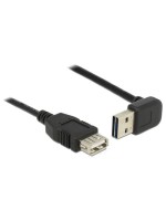 USB2.0-Kabel Easy A-A: 0.5m, schwarz, A Stecker nach oben oder unten gewinkelt