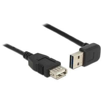 USB2.0-Kabel Easy A-A: 0.5m, schwarz, A Stecker nach oben oder unten gewinkelt