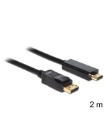 Delock DisplayPort - HDMI Kabel, 2m, Schwarz, Auflösung 1920x1200@60 Hz, passiv