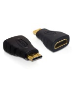 Delock Monitoradapter Mini-C HDMI zu HDMI, Schwarz, HDMI-C Stecker auf HDMI-A Buchse