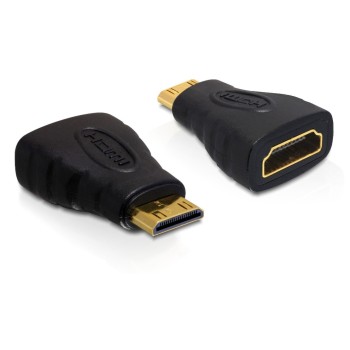 Delock Monitoradapter Mini-C HDMI for HDMI, black, HDMI-C Stecker auf HDMI-A Buchse Delock Monitoradapter Mini-C HDMI for HDMI, black, HDMI-C Stecker auf HDMI-A Buchse