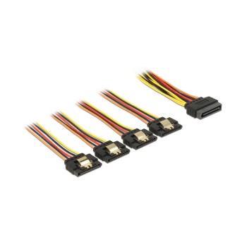 Delock SATA Stromadapter 4x SATA, gerade, 15cm, fü 12V / 5V / 3.3V SATA Geräte Delock SATA Stromadapter 4x SATA, gerade, 15cm, fü 12V / 5V / 3.3V SATA Geräte