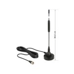 Delock Antenne DAB+ F-Stecker 174-240 MHz F-Type 0 dBi Rayonnement omni directionnel