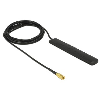 Delock DAB+/DVB-T2 Antenne, 174-690Mhz, SMB Anschluss, 2m cable, Rundstrahl, Kleben Delock DAB+/DVB-T2 Antenne, 174-690Mhz, SMB Anschluss, 2m cable, Rundstrahl, Kleben