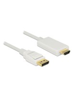 Delock DisplayPort - HDMI cable, 1m, Weiss, Auflösung 3840x2160@30 Hz, passiv