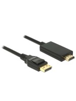 Delock DisplayPort - HDMI cable, 1m, black, Auflösung 3840x2160@30 Hz, passiv