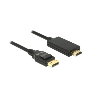 Delock DisplayPort - HDMI cable, 2m, black, Auflösung 3840x2160@30 Hz, passiv Delock DisplayPort - HDMI cable, 2m, black, Auflösung 3840x2160@30 Hz, passiv