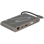 Delock Station d'accueil USB 3.1 Typ-C - HDMI/MiniDP/VGA//SD gris foncé