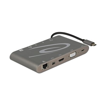 Delock Dockingstation USB3.1-C, dunkelgrey, 3xUSB3.0, Giga-LAN, HDMI,VGA,3.5mm Audio,SD Delock Dockingstation USB3.1-C, dunkelgrey, 3xUSB3.0, Giga-LAN, HDMI,VGA,3.5mm Audio,SD