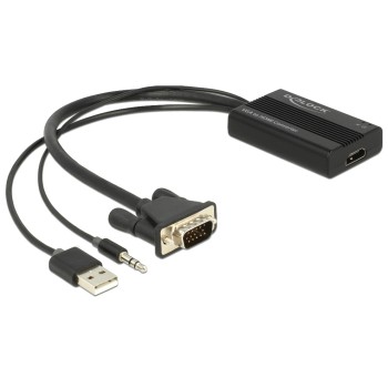 Delock HDMI for VGA Konverter with Audio 25cm, 1080p, Stromversorgung über USB Delock HDMI for VGA Konverter with Audio 25cm, 1080p, Stromversorgung über USB