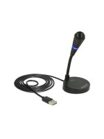 Delock USB Microphon mit Touchmute, 1.7m verdrehsicherers USB-Kabel