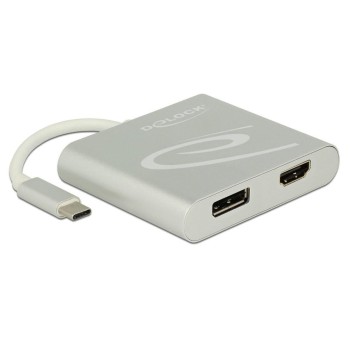 Monitor Splitter USB Typ-C  for HDMI & DP, 4K bis 30Hz, silver, DP Alternate Mode Monitor Splitter USB Typ-C  for HDMI & DP, 4K bis 30Hz, silver, DP Alternate Mode