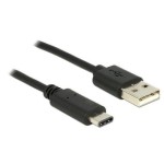 USB2.0-cable A-TypC: 50cm, black, max. 480Mbps, Typ-C