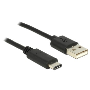 USB2.0-Kabel A-TypC: 50cm, schwarz, max. 480Mbps, Typ-C