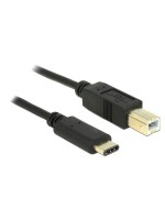 USB2.0-cable TypC - B : 50cm, black, max. 480Mbps, Typ-C