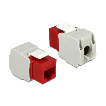 Delock Keystone Modul Cat.6, UTP, red, extern: RJ45 Buchse, Intern LSA Leiste Delock Keystone Modul Cat.6, UTP, red, extern: RJ45 Buchse, Intern LSA Leiste