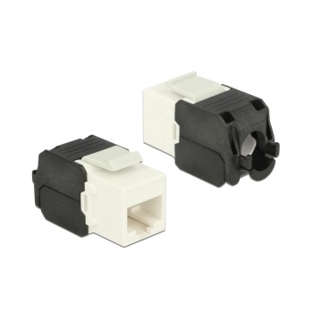 Delock Keystone Modul Cat.6, UTP, weiss, extern: RJ45 Buchse, Intern LSA Leiste Delock Keystone Modul Cat.6, UTP, weiss, extern: RJ45 Buchse, Intern LSA Leiste