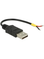 Delock USB-A Kabel - 2Pol Strom, 10cm, USB-A Stecker auf offene Kabelende