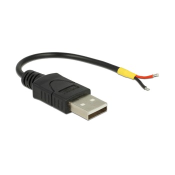 Delock USB-A cable - 2Pol Strom, 10cm, USB-A Stecker auf offene cableende Delock USB-A cable - 2Pol Strom, 10cm, USB-A Stecker auf offene cableende