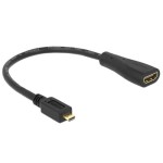 Delock Câble adaptateur Micro-HDMI - HDMI, 23 cm Noir