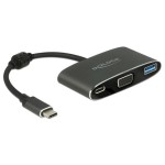 Delock Adaptateur USB-C - VGA, USB 3.0 Noir