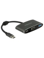 Delock Adaptateur USB-C - VGA, USB 3.0 Noir