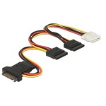 Delock Câble électrique en Y SATA - 3x SATA & 1x Molex 15 cm