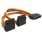 Delock Câble électrique en Y SATA - 2x SATA 15 cm, coudé