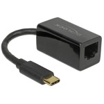 Delock Adaptateur réseau USB-C – RJ45 1Gbps, Noir