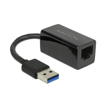 Delock USB3.1-A for LAN Adapter, Kompakt, 10/100/1000Mbps, black, Realtek RTL8153