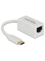 Delock USB3.1 Typ-C for LAN Adapter, 10/100/1000Mbps Gigabit, white, Kompakt