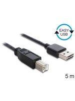 USB2.0-Kabel Easy A-B: 5m, USB-A Seite beidseitig einsteckbar