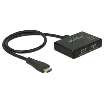 Delock Monitorsplitter HDMI/St - 2x HDMI/Bu, ca: 60cm cable, passiv, 3840x2160@30Hz Delock Monitorsplitter HDMI/St - 2x HDMI/Bu, ca: 60cm cable, passiv, 3840x2160@30Hz