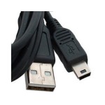 USB-mini-câble 3m A-MiniB,USB 2.0 noir, pour caméras numériques et disque dur 2.5