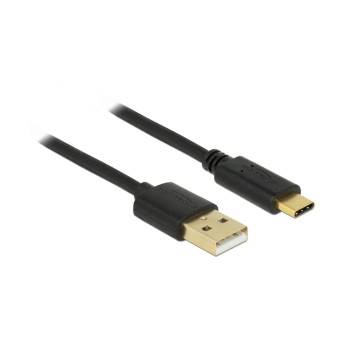 USB2.0-Kabel A-TypC: 3m, schwarz, max. 480Mbps, A auf Typ-C