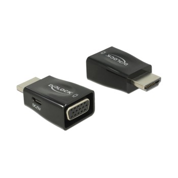 Monitoradapter HDMI-A for VGA-Bu black, HDMI-A Stecker for VGA 15pin Buchse Monitoradapter HDMI-A for VGA-Bu black, HDMI-A Stecker for VGA 15pin Buchse