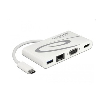 Delock Dockingstation USB Type-C 3.1, HDMI 4K 30 Hz + VGA + LAN + USB PD Delock Dockingstation USB Type-C 3.1, HDMI 4K 30 Hz + VGA + LAN + USB PD