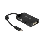 Delock Adapter USB Type-C Stecker, VGA / HDMI / DVI Buchse schwarz
