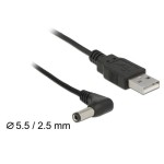 Delock Câble électrique USB Bouchon creux 5.5/2.5mm USB A - Spécial 1.5 m