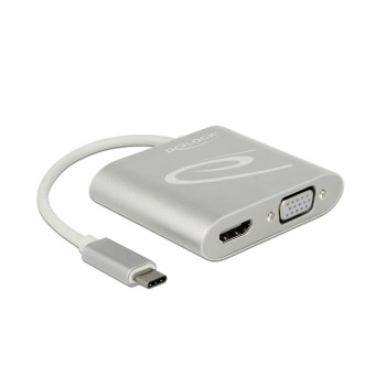 Monitor Splitter USB Typ-C  for DP/HDMI/VGA, silver, bis 2 Monitore gleichzeitig Monitor Splitter USB Typ-C  for DP/HDMI/VGA, silver, bis 2 Monitore gleichzeitig