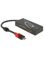 Monitor Splitter USB Typ-C  for DP/HDMI/VGA, black, bis 2 Monitore, kann nur spiegeln